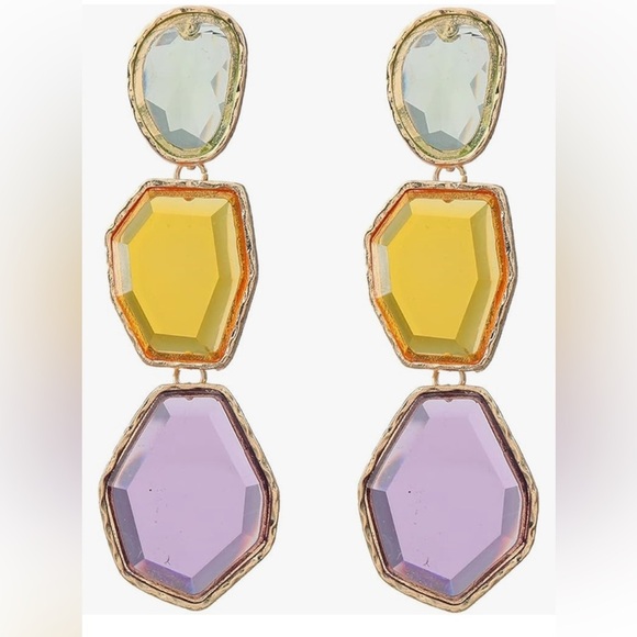 Artisan Jewelry - Elegant Multicolor Geometric Drop Earrings